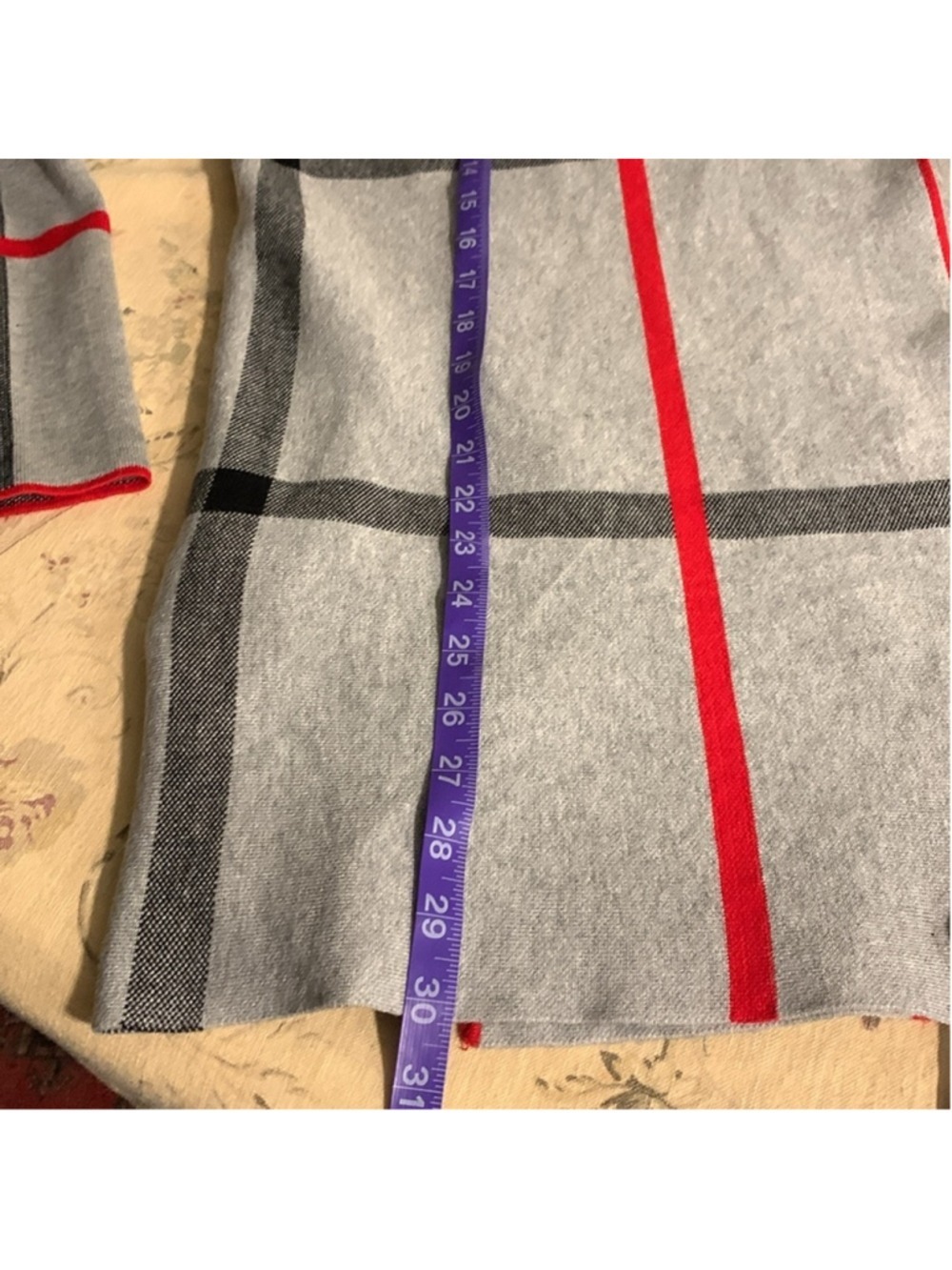 Alison Sheri plaid grey, red and black shacket/shardigan cardigan small - Picture 10 of 12